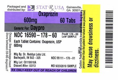 Label  Image (Oxaprozin 600mg 178)
